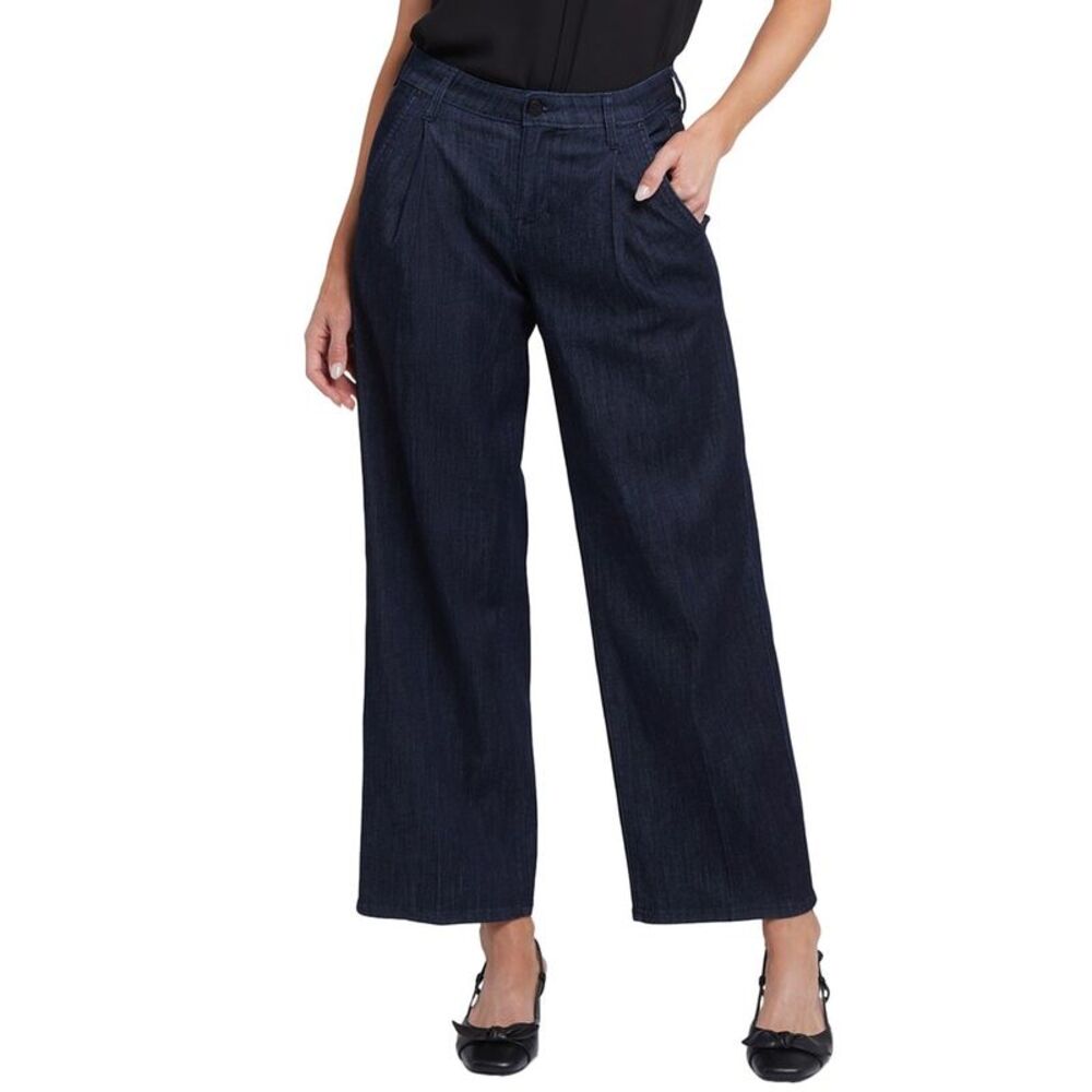 NWT NYDJ Teresa Women's Dark Blue Wide Leg Ankle Jeans